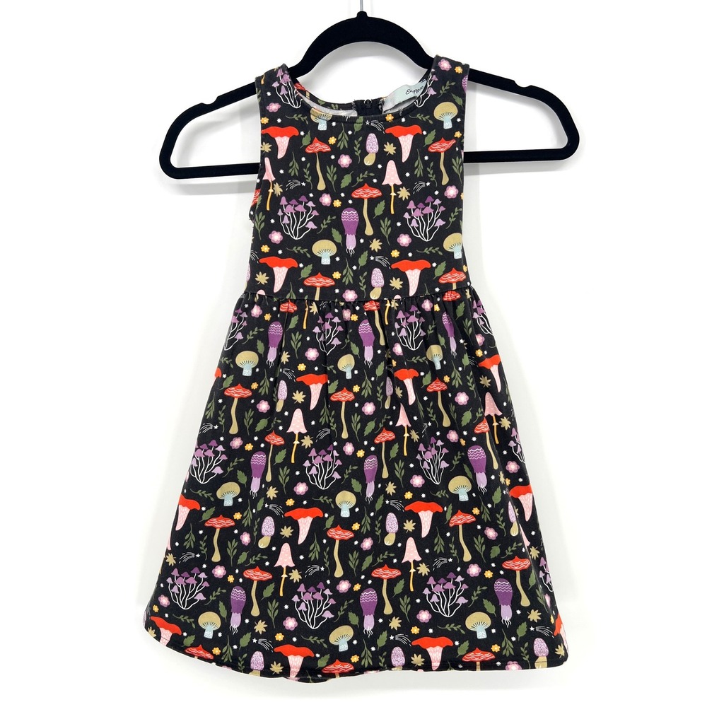 Eva Rose Girls Mushroom Print Sleeveless Fit and‎ Flare Dress Mod Retro Whimsy